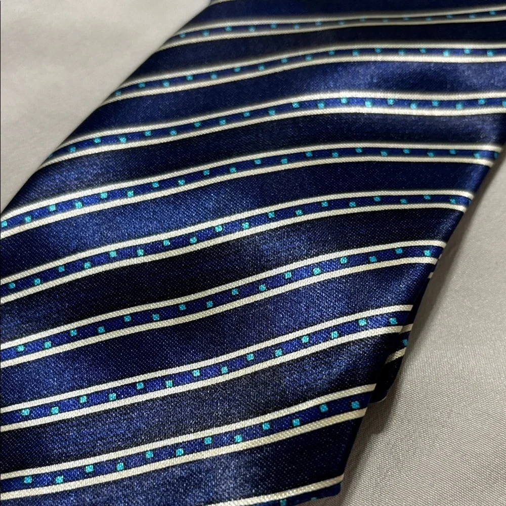 Elegant Striped Navy Tie